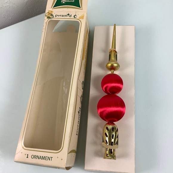 Old Stock Vintage Pyramid Tree Topper unbreakable ornament NEW - Picture 2 of 12